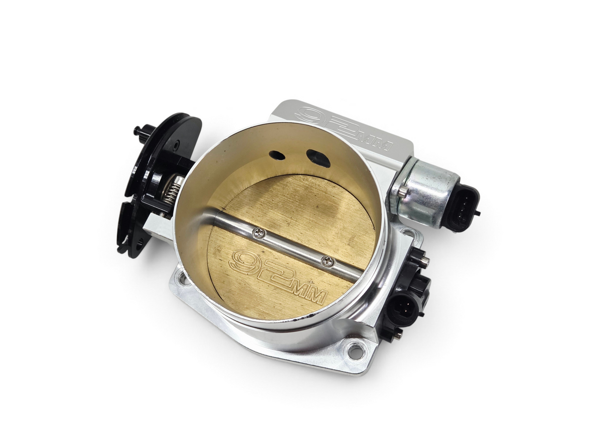 Send it Auto Parts 92mm aluminum throttle body for GM LS engines with TPS and IAC sensors, top port plugged.
