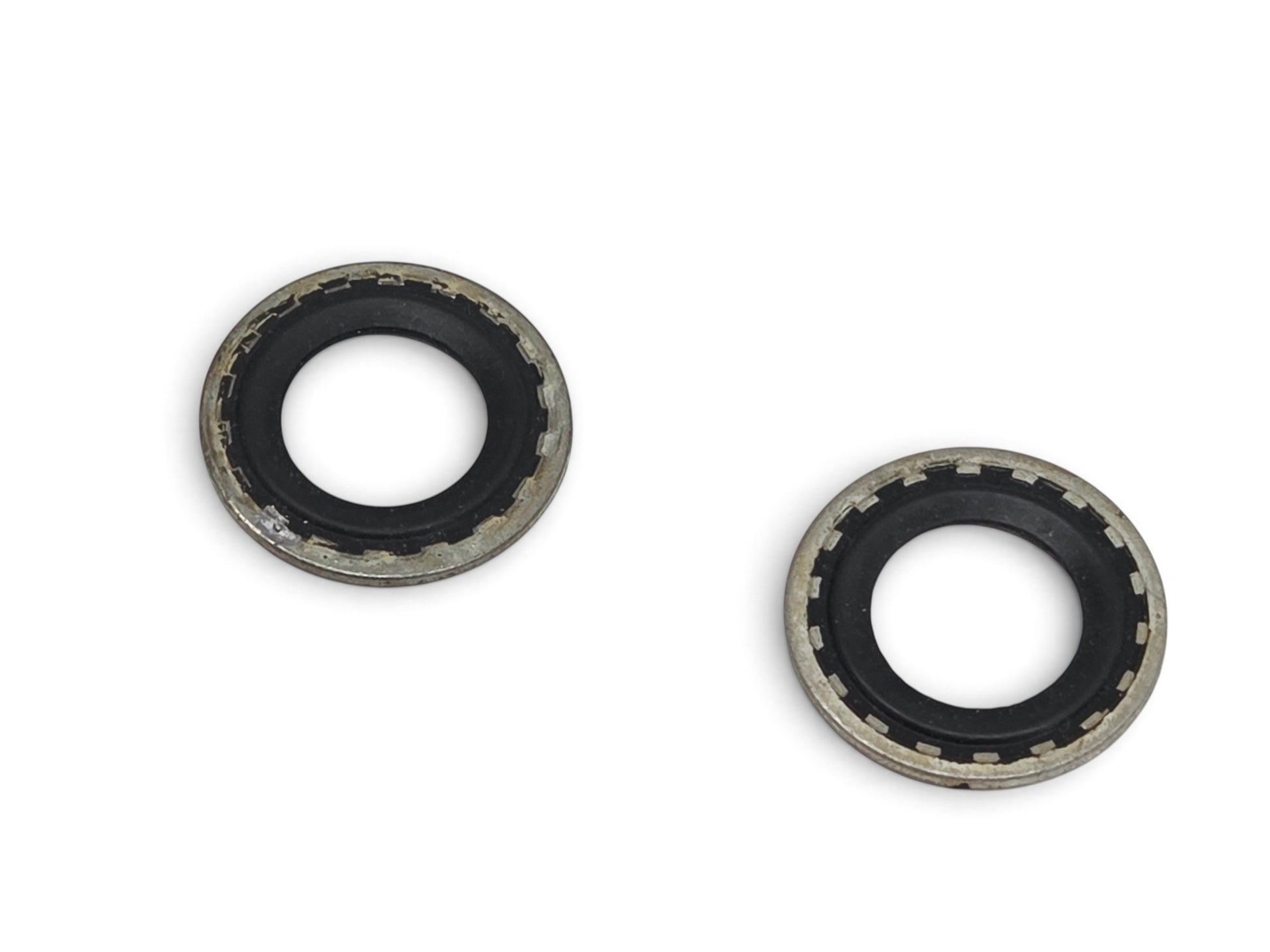 Send it Auto Parts OEM GM AC compressor hose seal kit for Camaro and Corvette featuring two circular rubber gaskets