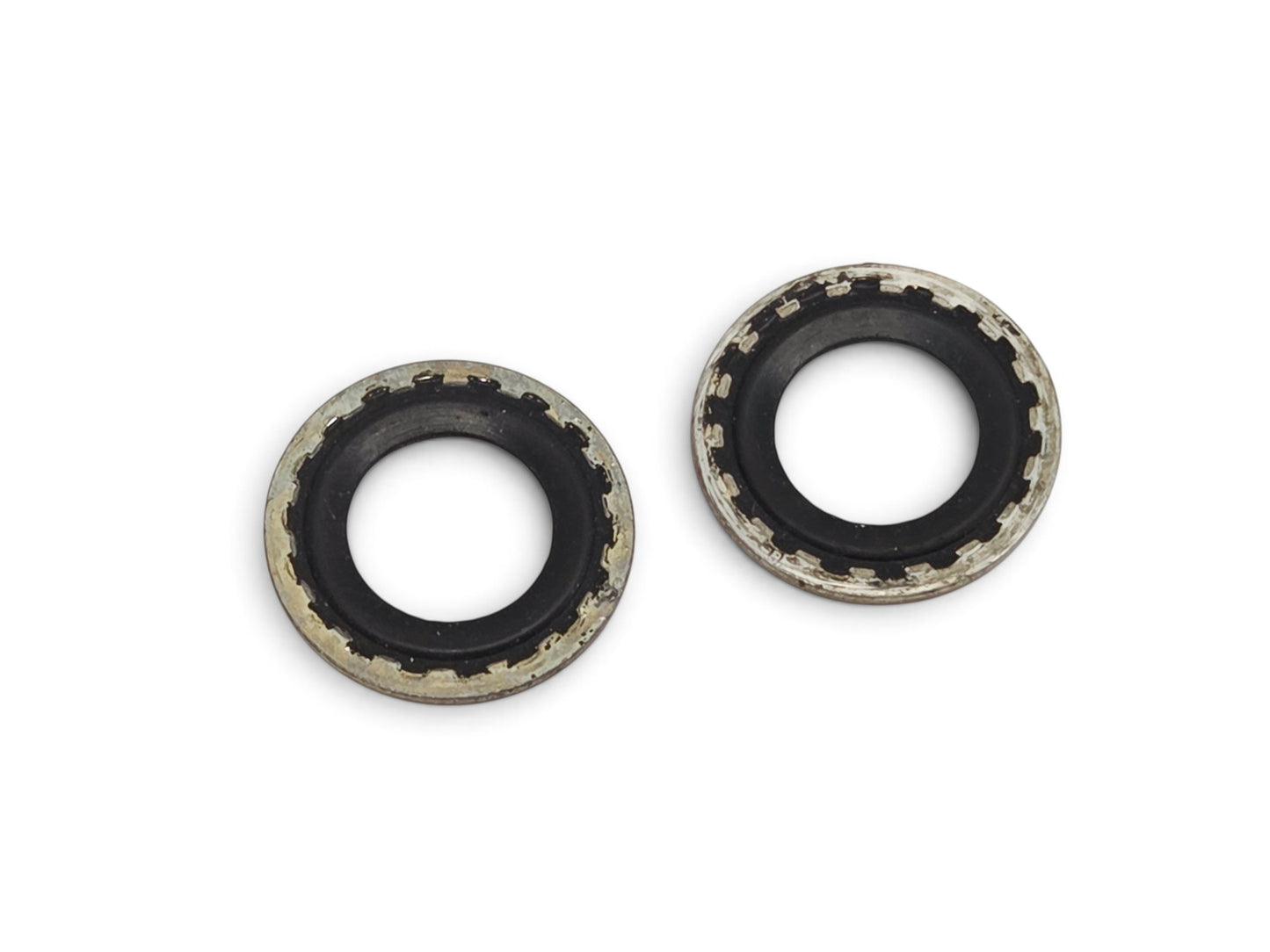 Send it Auto Parts OEM GM A/C compressor hose seals for 1992-2004 Camaro and Corvette, set of two rubber gaskets.