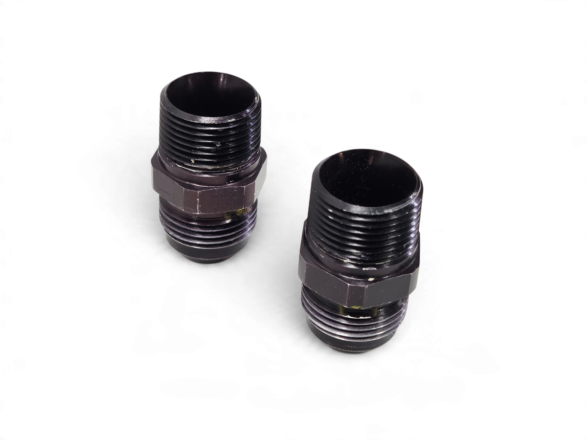 Send it Auto Parts OEM GM dry sump oil pan AN style adapter fittings for LT1, LT4, LS7, and LS9 engines.