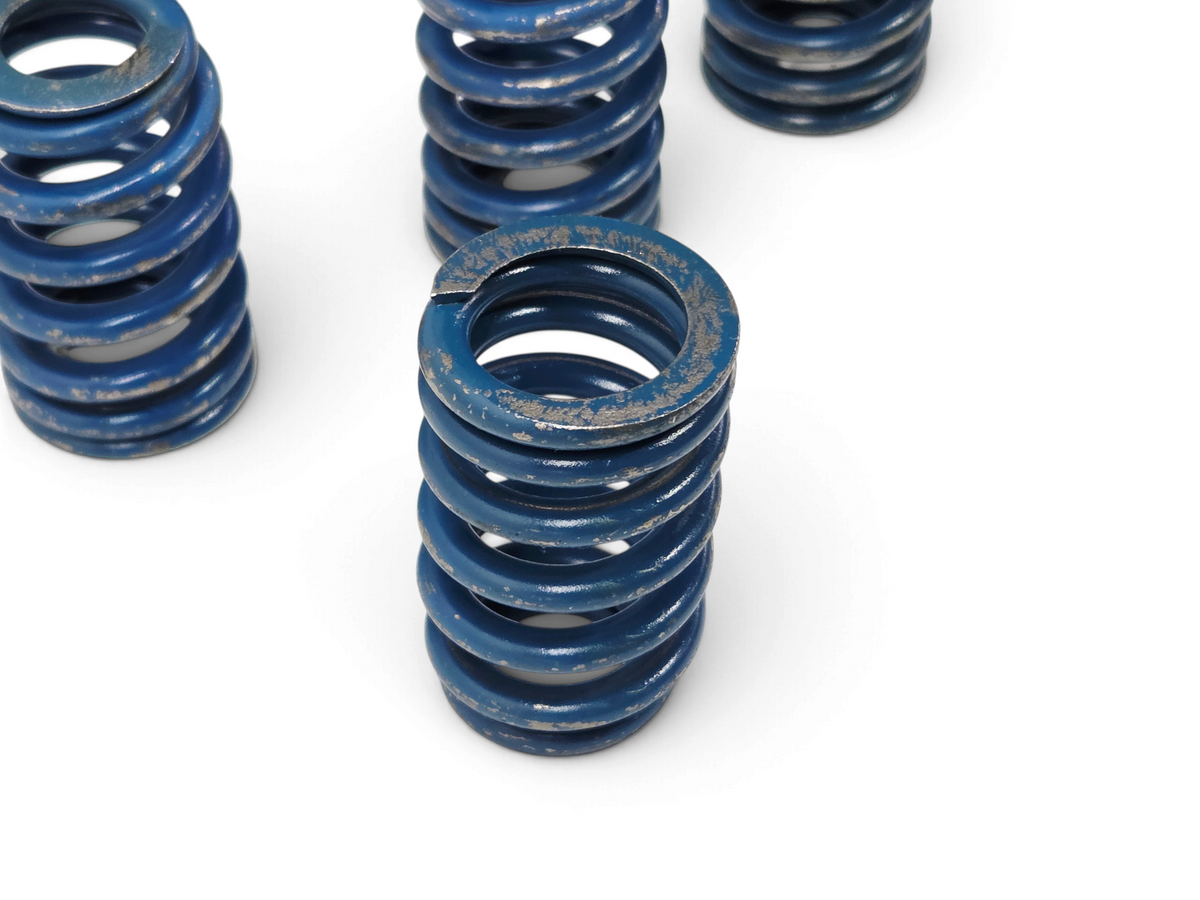 Send it Auto Parts set of 16 blue beehive valve springs for GM LS engines, showing durable metal construction.