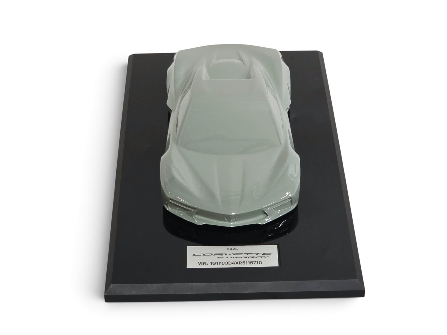 Send it Auto Parts 1:18 scale Cacti Green Corvette C8 speedshape model on a black display base