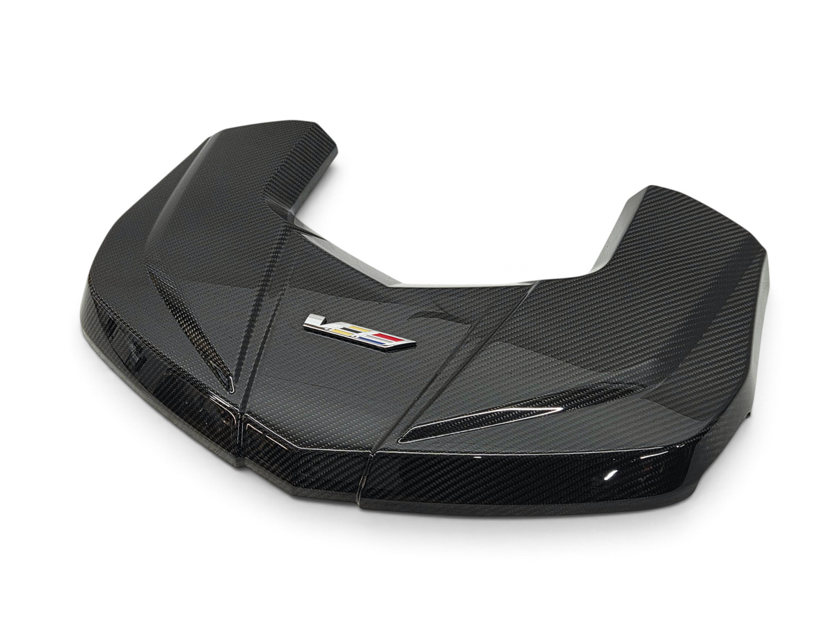 Send it Auto Parts carbon fiber engine cover for 2016-2019 Cadillac CTS-V with V-Series emblem