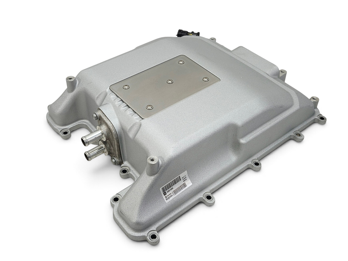 Send it Auto Parts OEM Cadillac CTS-V LSA supercharger intercooler lid and brick assembly in silver finish