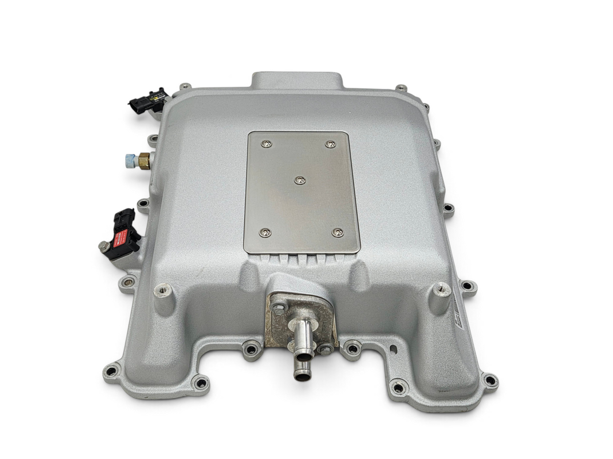 Send it Auto Parts OEM Cadillac CTS-V LSA supercharger intercooler lid and brick assembly in silver aluminum