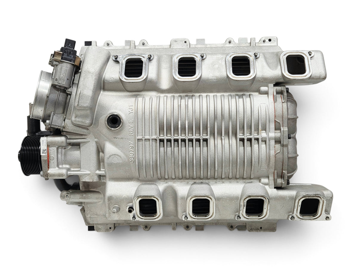 Send it Auto Parts OEM Cadillac Escalade V supercharger assembly for 6.2L V8 engines, new takeoff condition.