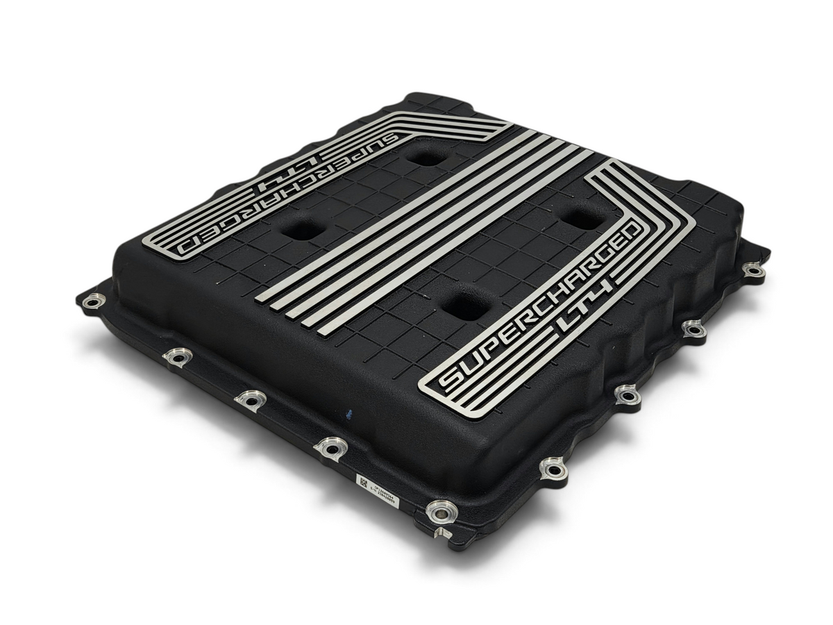 Send it Auto Parts OEM Chevy Camaro ZL1 LT4 6.2L supercharger cover lid with black and silver finish