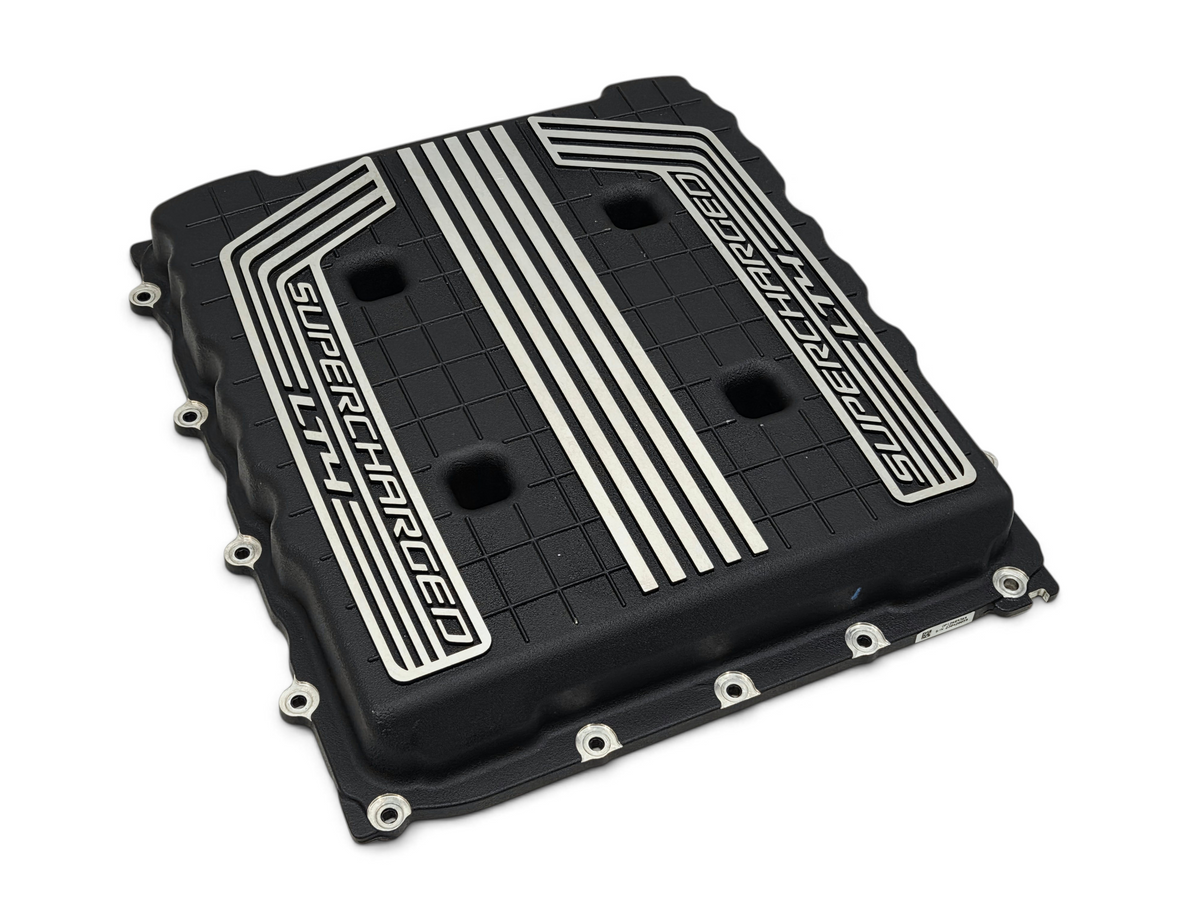 Send it Auto Parts OEM GM Chevy Camaro ZL1 LT4 6.2L supercharger cover lid in black with silver accents