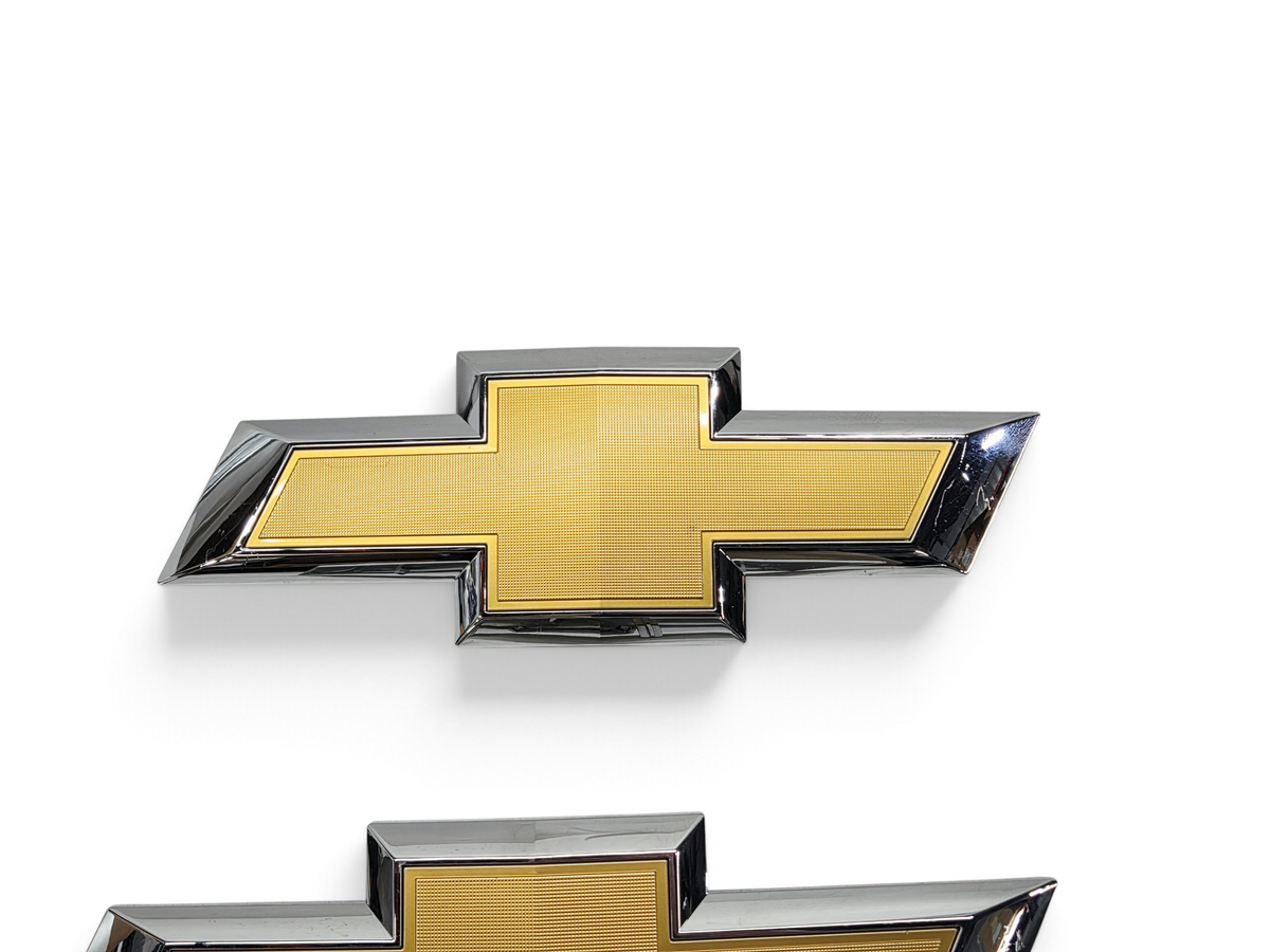 Send it Auto Parts gold and chrome Chevrolet bowtie front grille emblems for 2019-2021 Silverado 1500