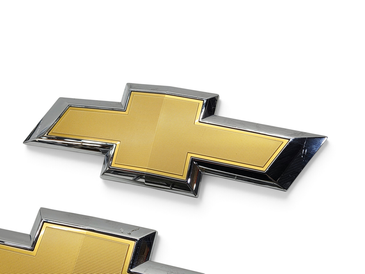 Send it Auto Parts gold and chrome Chevrolet bowtie front grille emblem for 2019-2021 Silverado 1500 trucks