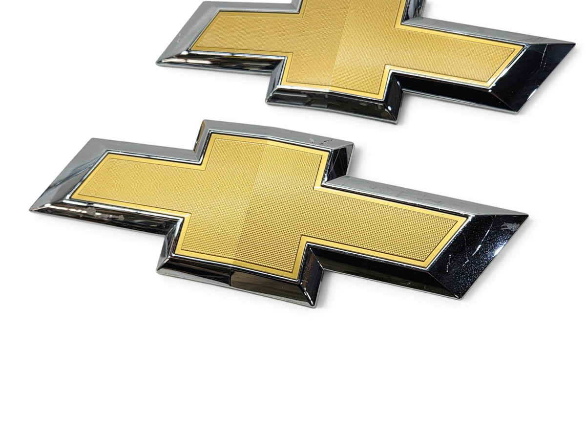 Send it Auto Parts set of four gold and chrome Chevrolet Silverado 1500 front grille bowtie emblems