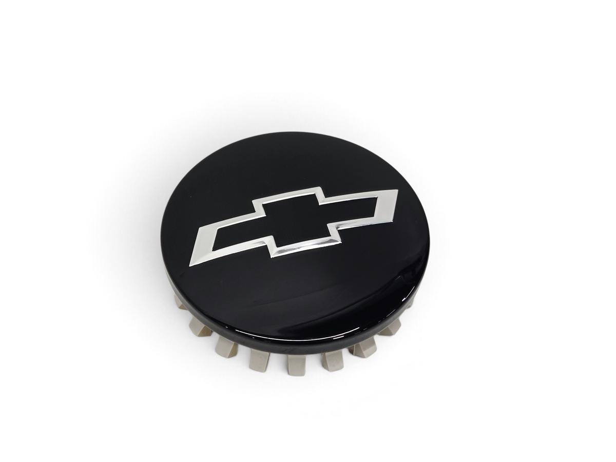 Send it Auto Parts 3.25 inch black Chevy wheel center cap with silver bowtie emblem for GM vehicles