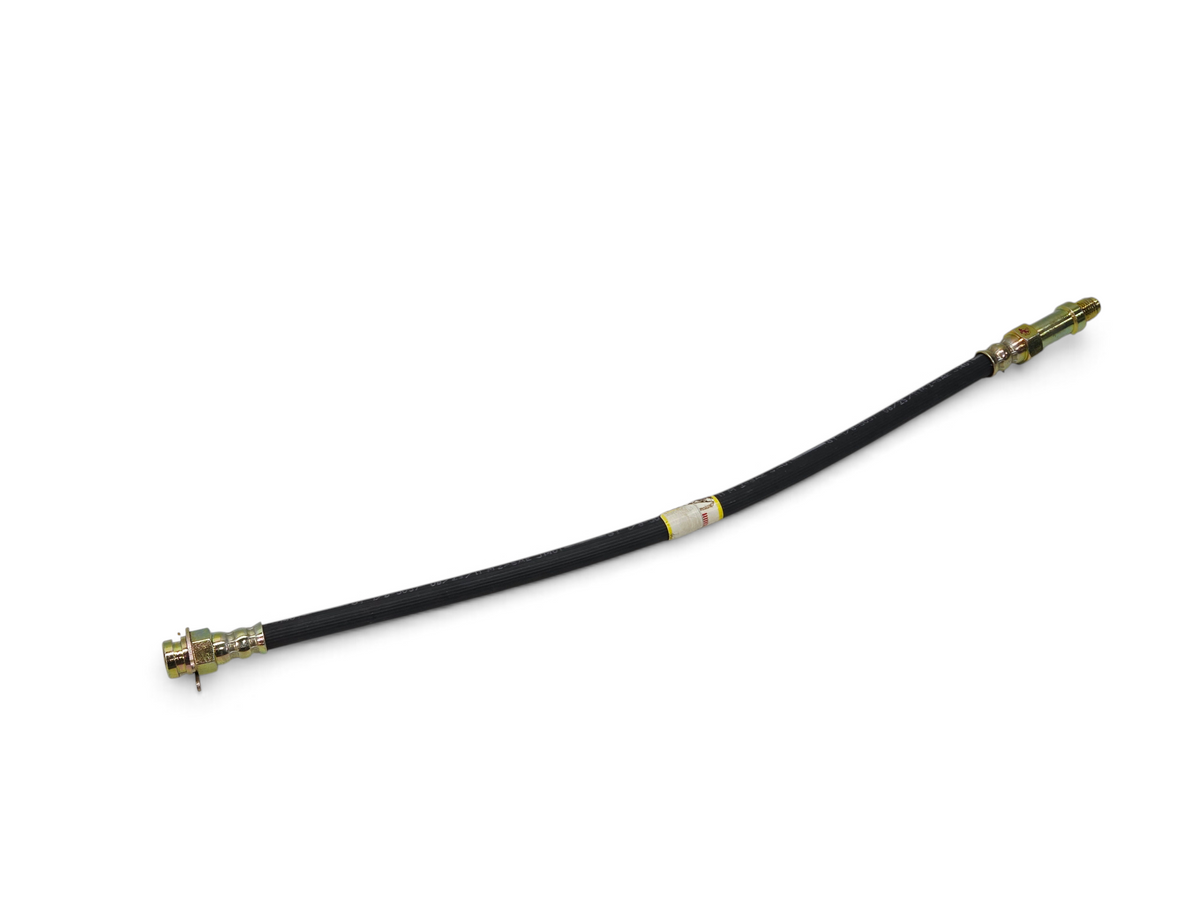 Send it Auto Parts black rubber brake hose for 1953-1962 Chevy Corvette C1 with gold-tone metal fittings