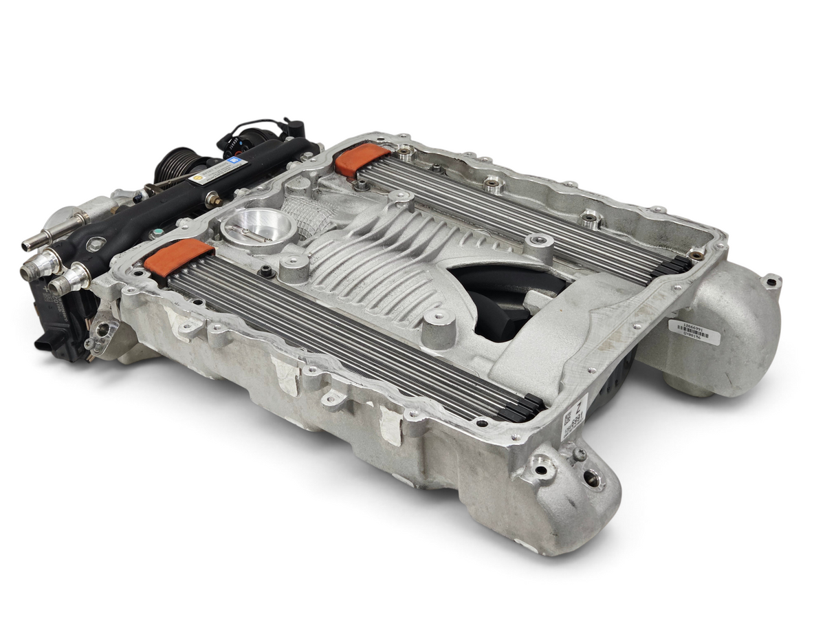 Send it Auto Parts 2015-2016 Chevy Corvette C7 Z06 LT4 dry sump supercharger assembly in silver metal finish
