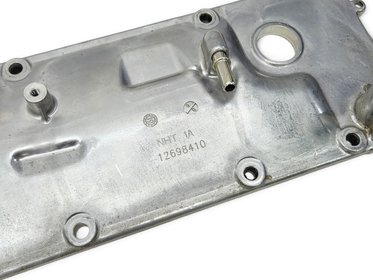 Send it Auto Parts OEM GM Chevy Corvette C8 LT2 6.2L engine valley cover in silver metal finish