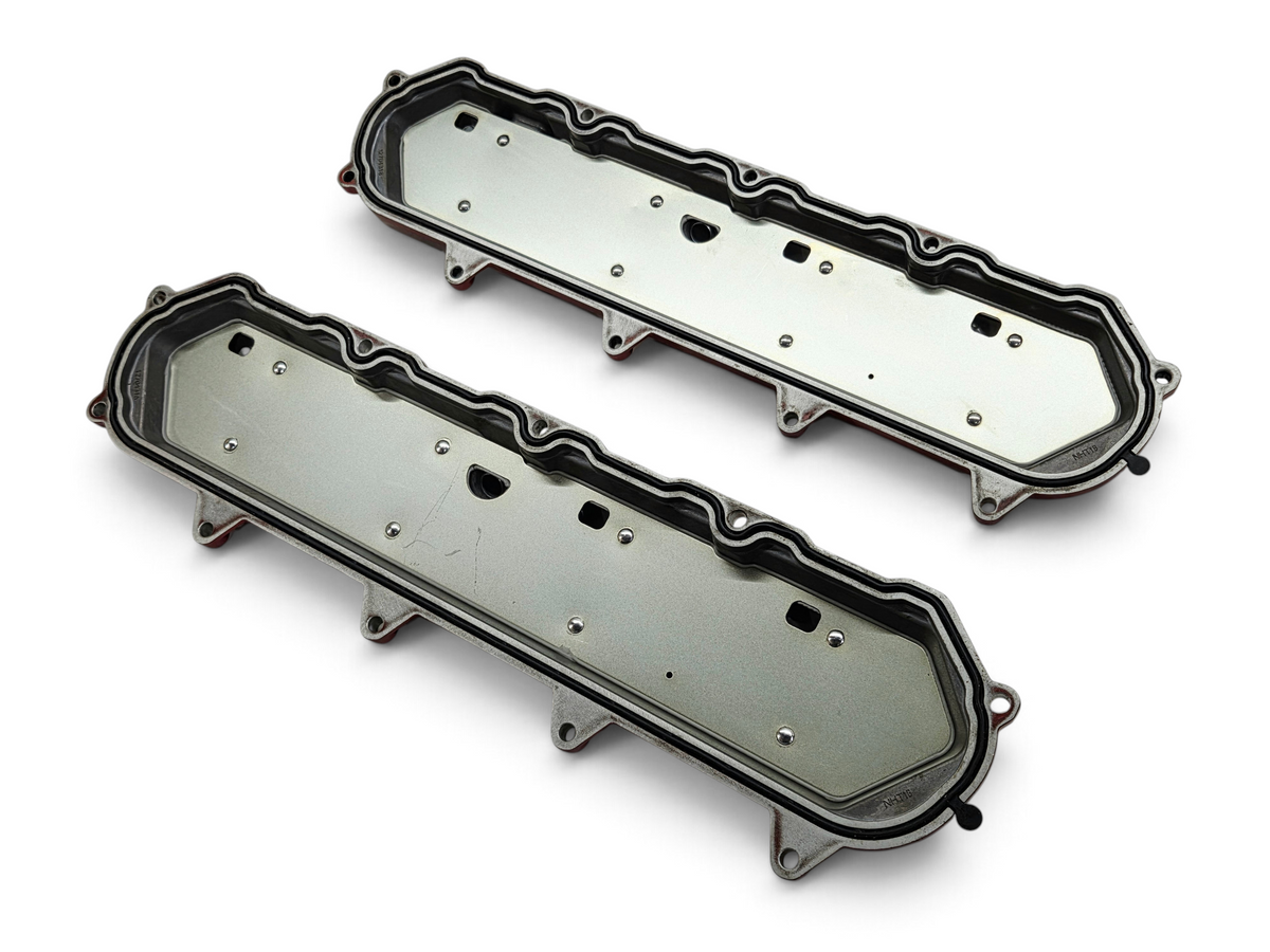 Send it Auto Parts OEM GM valve covers for 2020-2026 Chevy Corvette C8 6.2L LT2 engine, showing underside view.