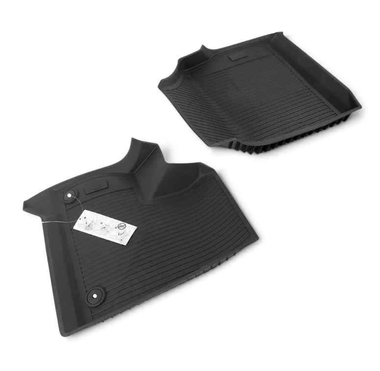 Send it Auto Parts genuine OEM jet black all-weather front floor liners for 2024-2027 Chevrolet Traverse with logo