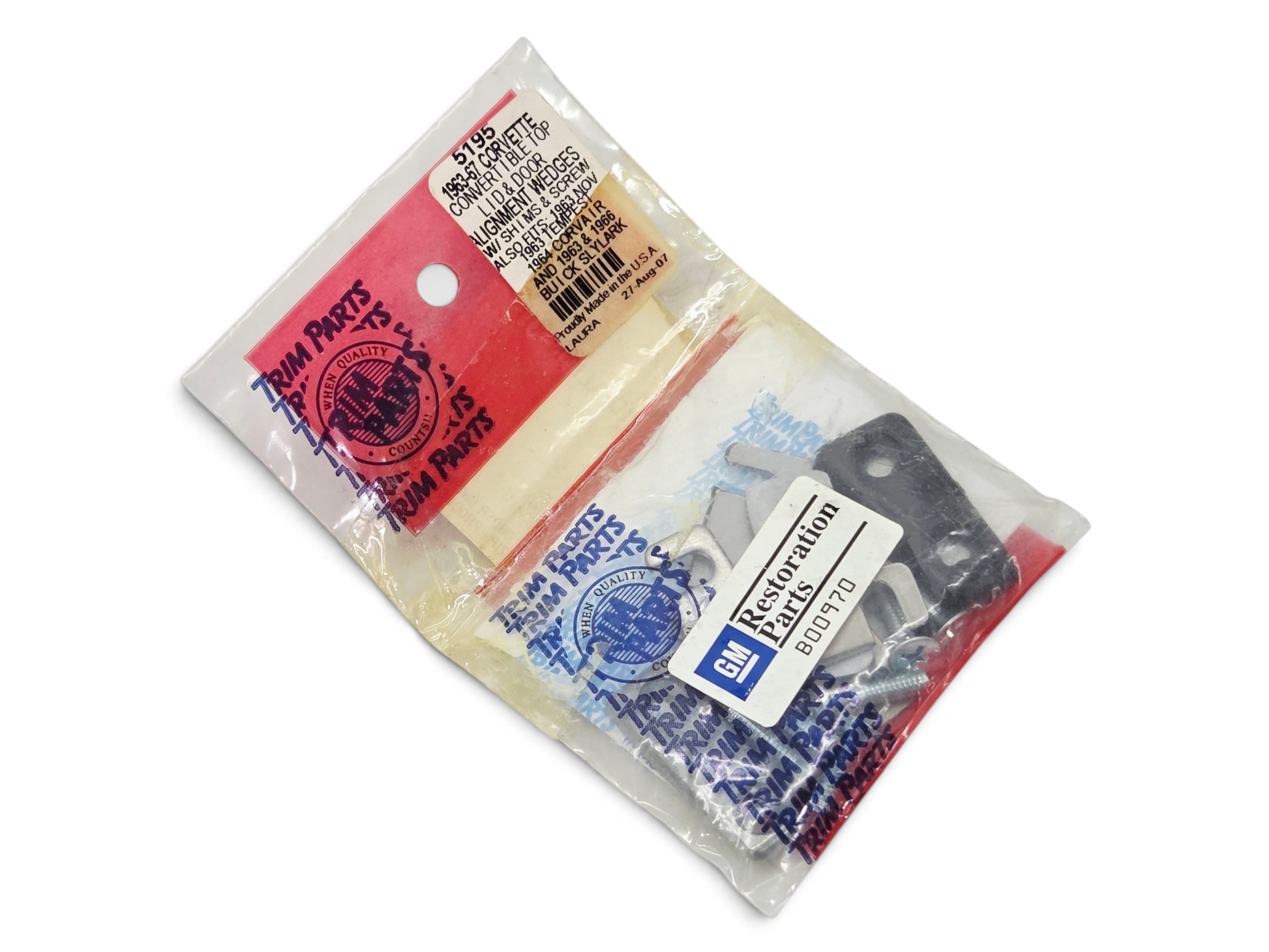 Send it Auto Parts Trim Parts 1963-1967 Corvette C2 door and deck lid alignment wedge kit in original packaging