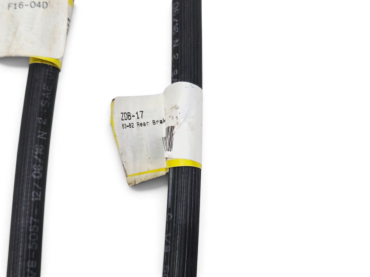 Send it Auto Parts black rubber brake hoses for 1965-1982 Corvette C2 C3 with identification labels