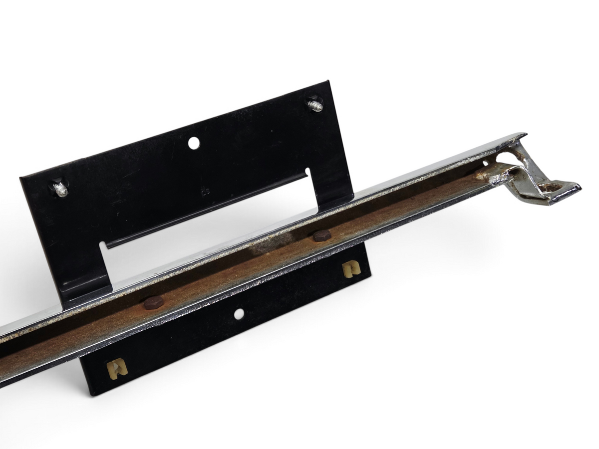 Send it Auto Parts OEM GM front license plate mounting bar and bracket for 1963-1967 Corvette C2 in black and chrome