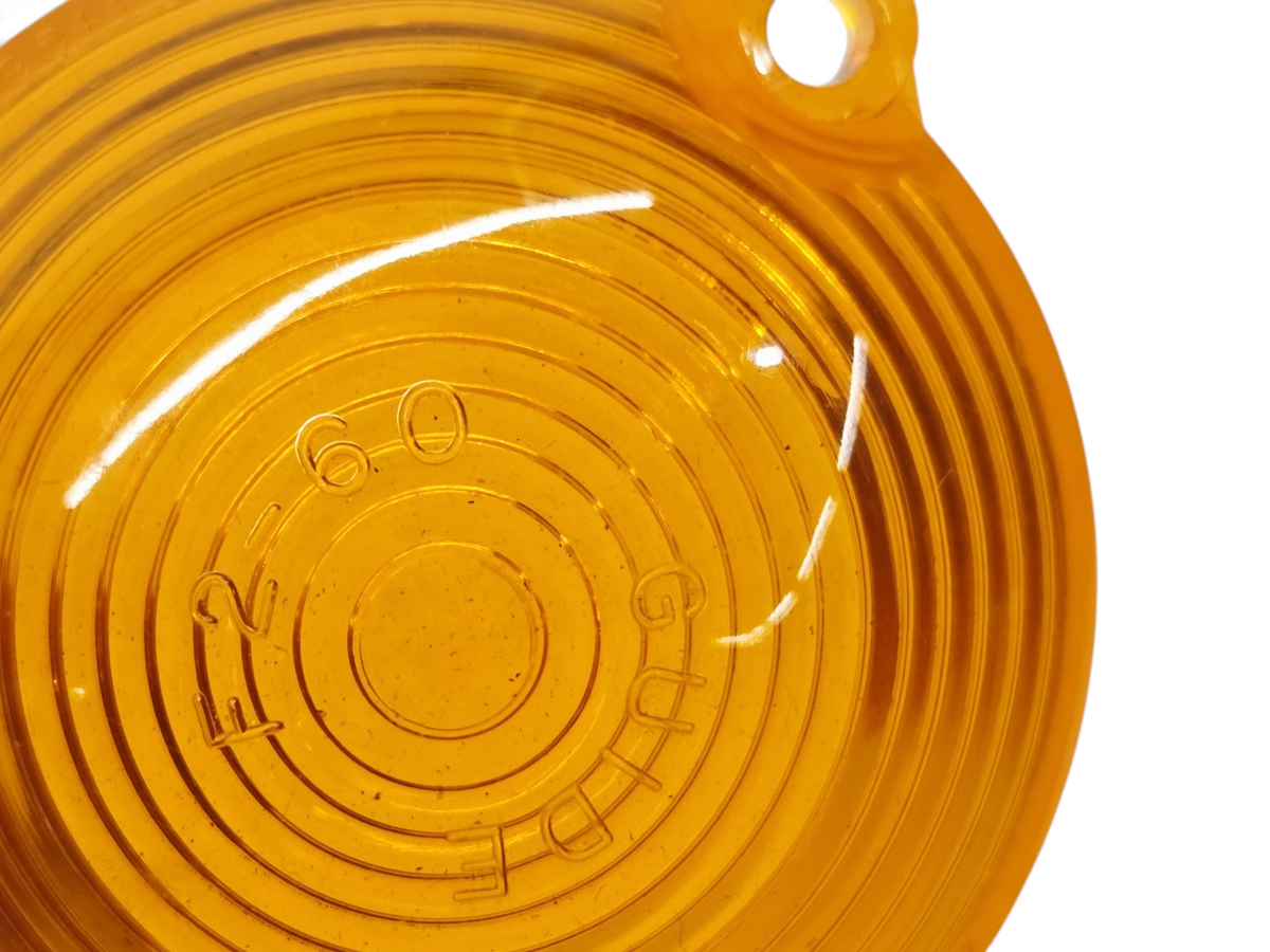 Send it Auto Parts amber plastic turn signal parking light lens for 1963-1967 Corvette C2 with Guide F 2-60 markings