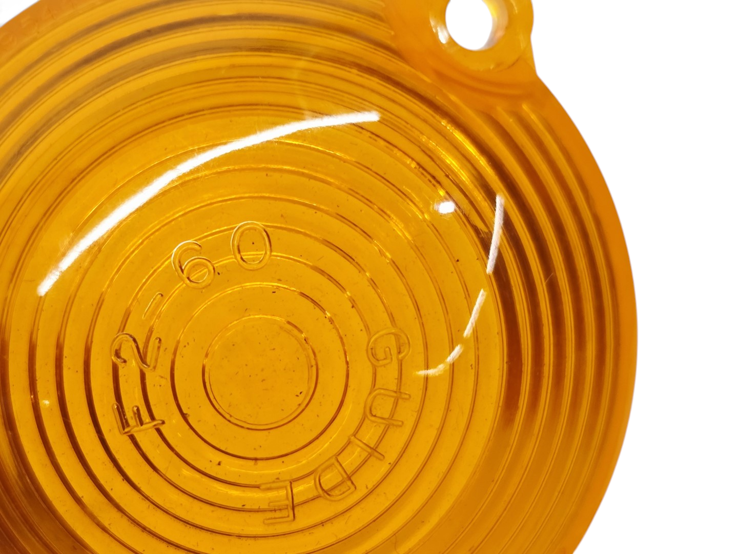 Send it Auto Parts amber plastic turn signal parking light lens for 1963-1967 Corvette C2 with Guide F 2-60 markings