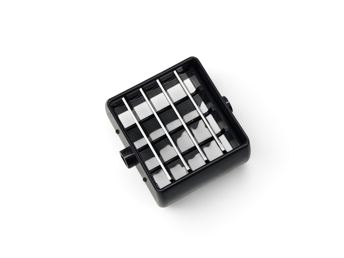 Send it Auto Parts OEM GM Corvette C3 side air vent with black housing and chrome edge slats for 1978-1982 models
