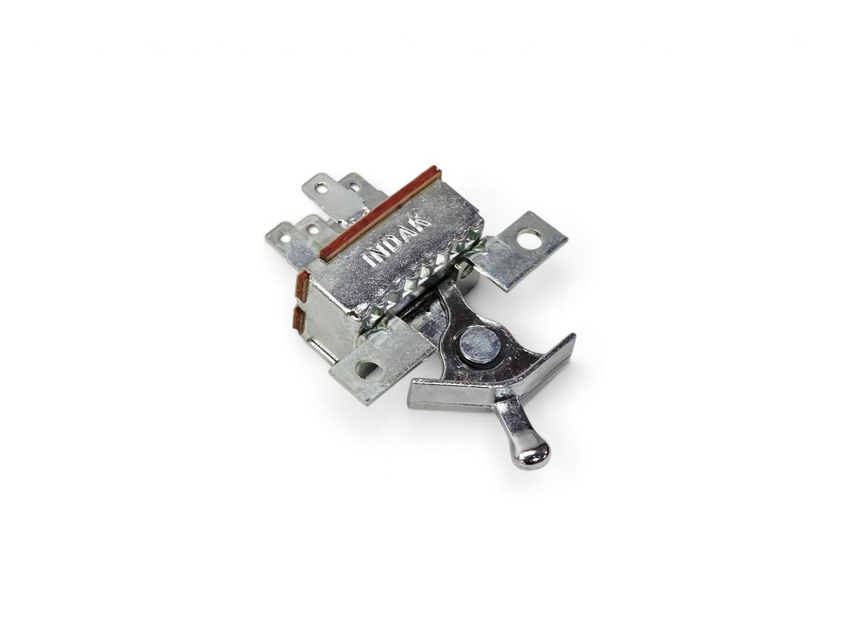 Send it Auto Parts OEM GM Corvette C3 A/C heater blower switch with chrome lever and Indak branding