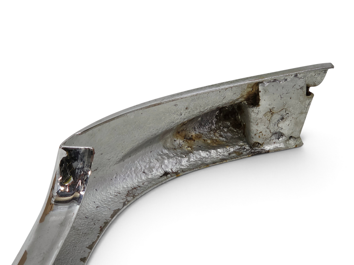 Send it Auto Parts OEM 1968-1969 Corvette C3 front bumper guard showing rust and wear, needing restoration.