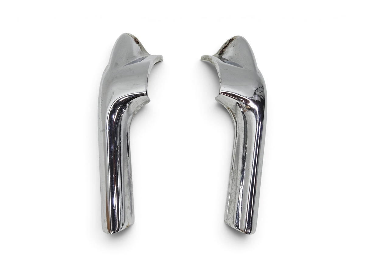 Send it Auto Parts pair of 1968-1969 Corvette C3 chrome front bumper guards showing signs of rust for restoration