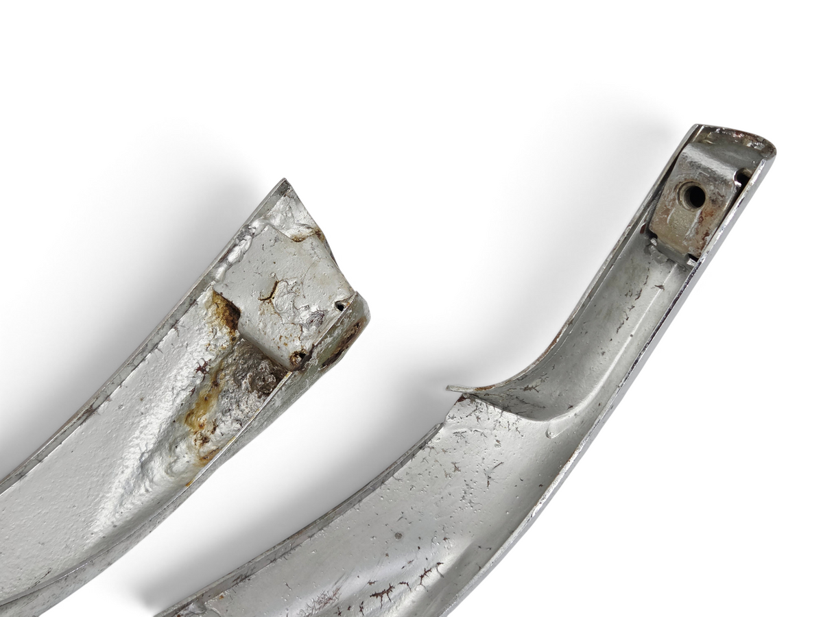 Send it Auto Parts pair of vintage 1968-1969 Corvette C3 chrome front bumper guards showing signs of surface rust