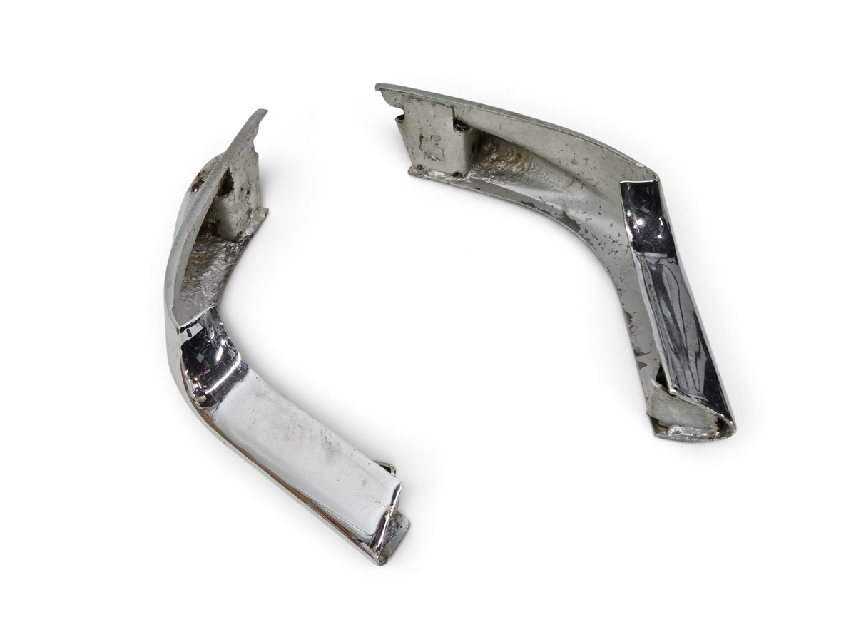 Send it Auto Parts OEM 1968-1969 Corvette C3 front bumper guards showing rust and requiring restoration