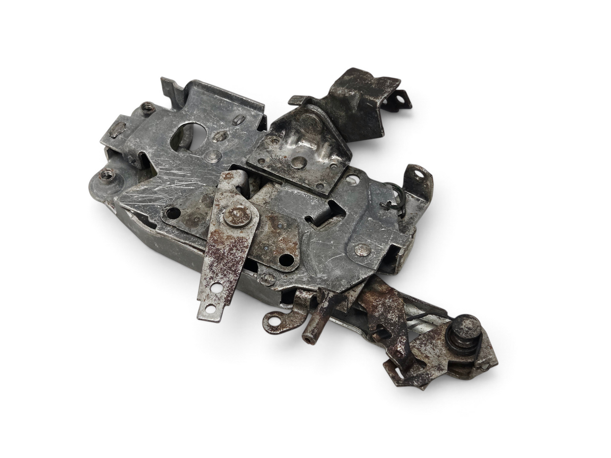 Send it Auto Parts OEM GM left door lock latch assembly for 1969-1977 Corvette C3 in weathered steel finish