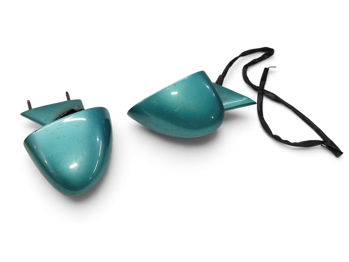 Send it Auto Parts OEM GM teal rear view mirrors for 1978-1982 Corvette C3, driver and passenger side set.