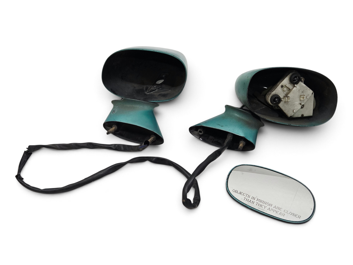 Send it Auto Parts OEM GM rear view mirrors for 1978-1982 Corvette C3 in teal with detached glass and wiring