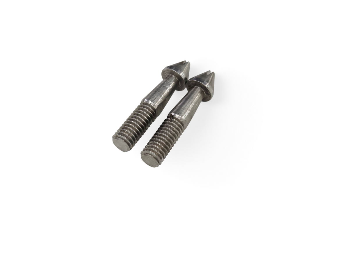 Send it Auto Parts Corvette C3 convertible soft top rear bow pin bolts, set of two metal threaded fasteners.