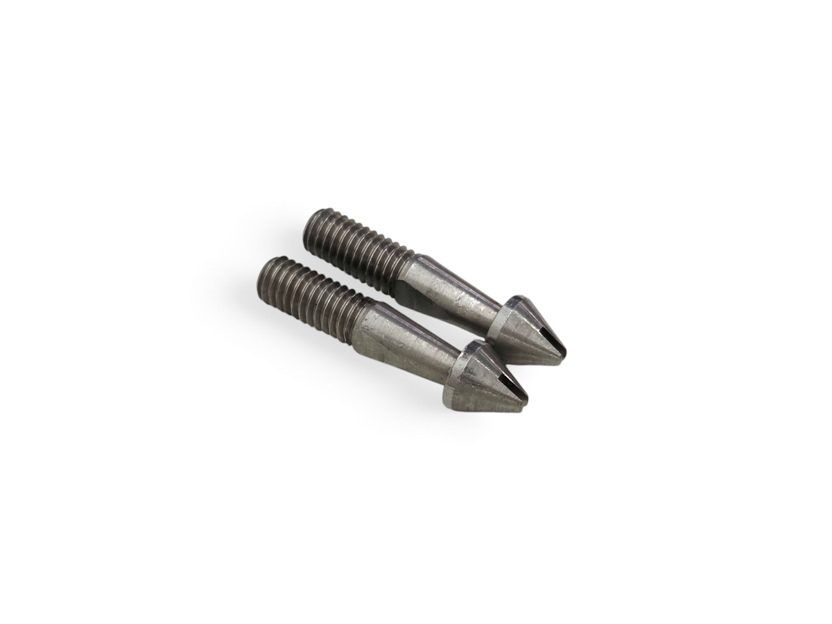 Send it Auto Parts 1968-1975 Corvette C3 convertible soft top rear bow pin bolts, set of two metal threaded fasteners.