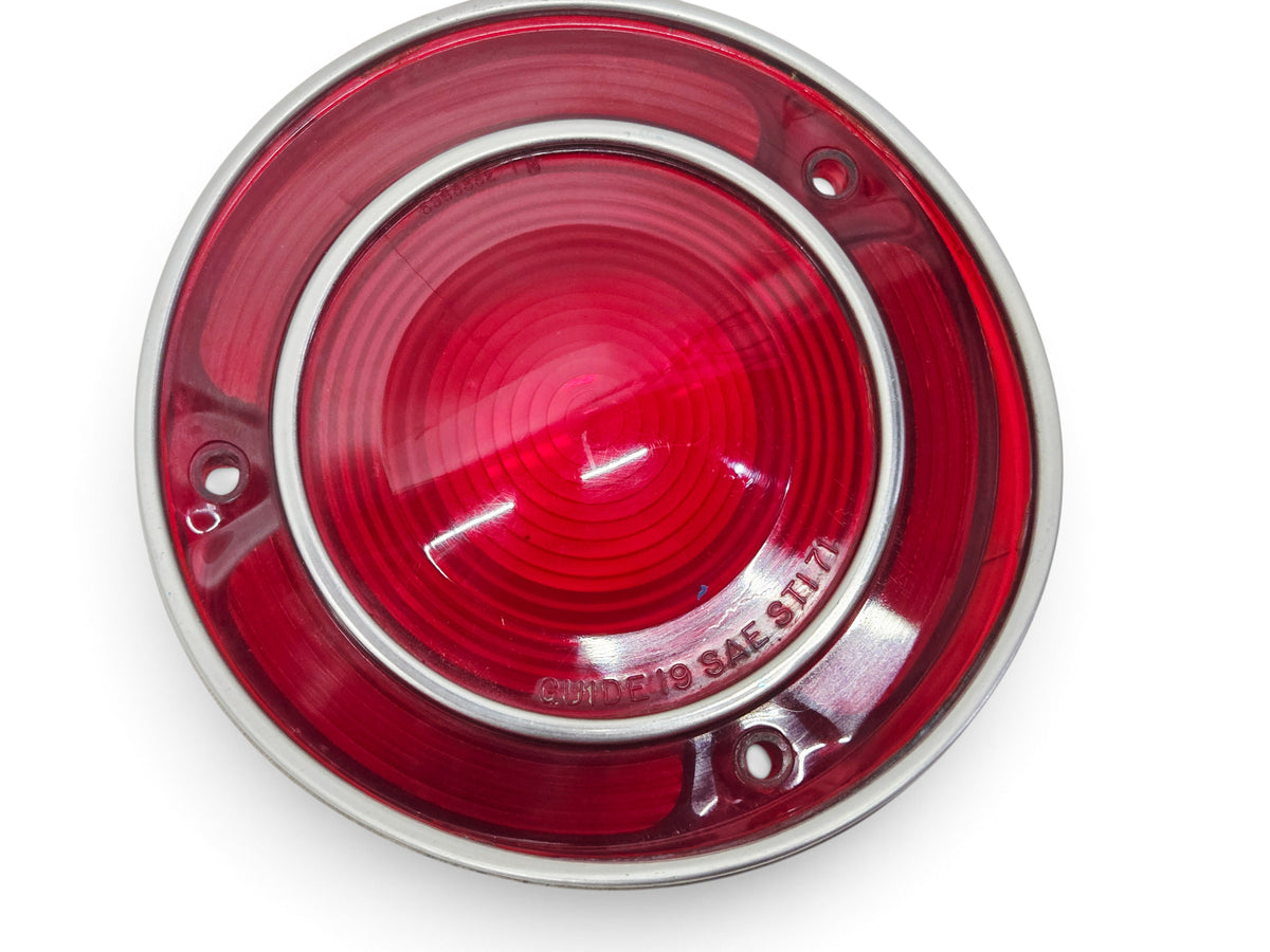 Send it Auto Parts OEM red tail light lens for 1971-1973 Corvette C3 with chrome trim ring
