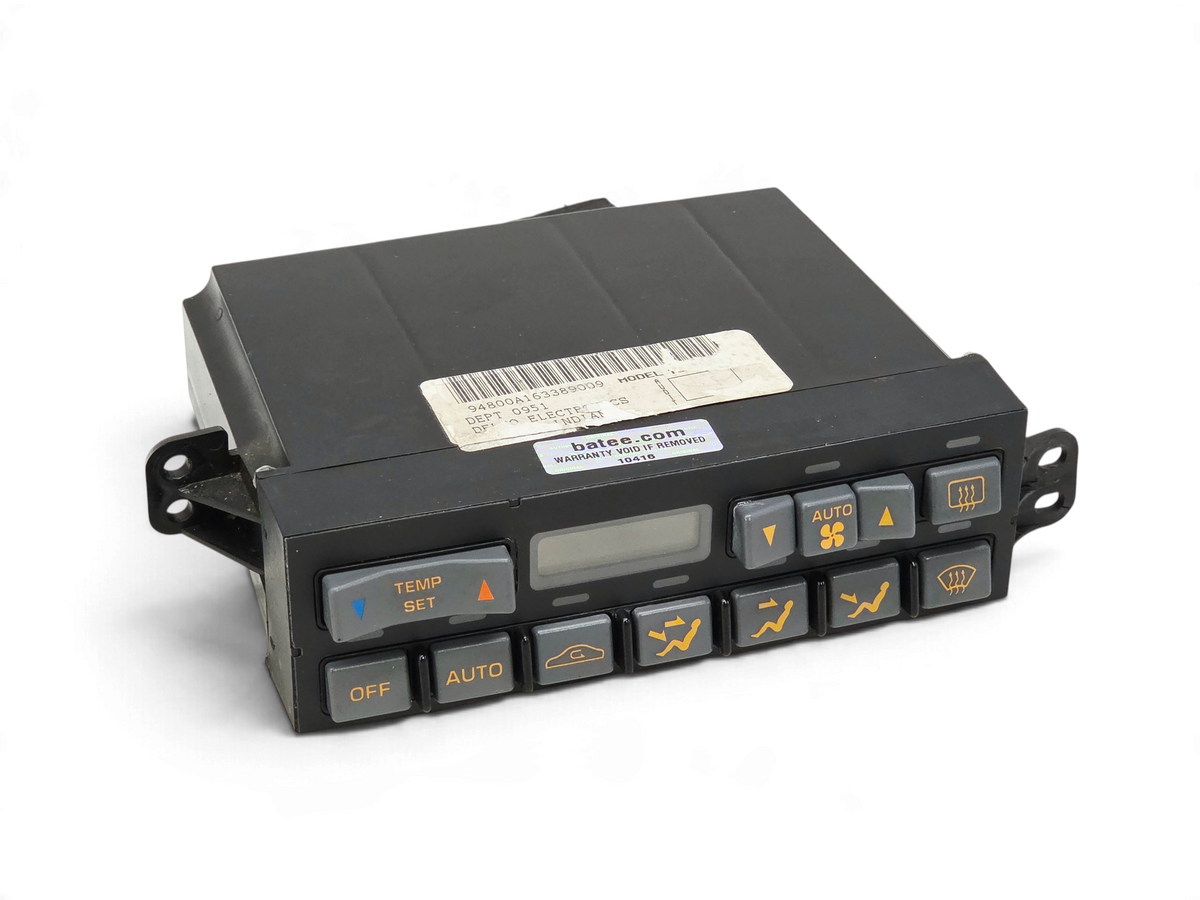 Send it Auto Parts OEM 1992-1993 Corvette C4 climate control unit with new black bezel and gray buttons.