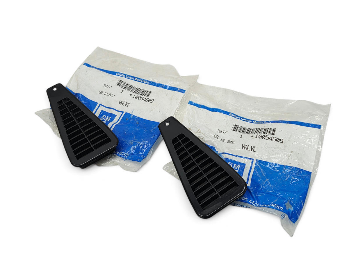 Send it Auto Parts OEM GM black door jam pressure release vents for 1988-1996 Corvette C4 in original packaging