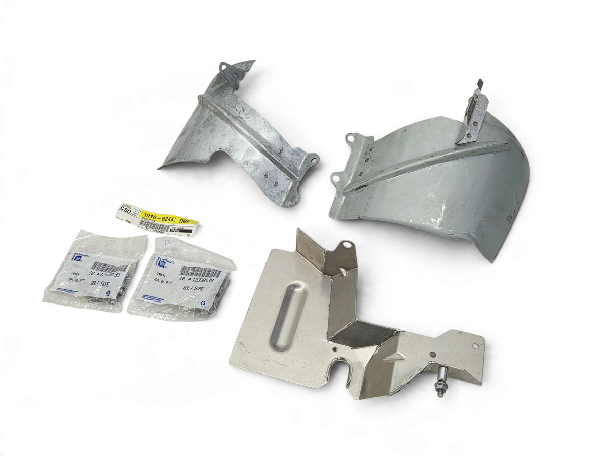 Send it Auto Parts OEM GM exhaust heat shields and bolts for 1990-1995 Corvette C4 ZR-1 in silver metal finish