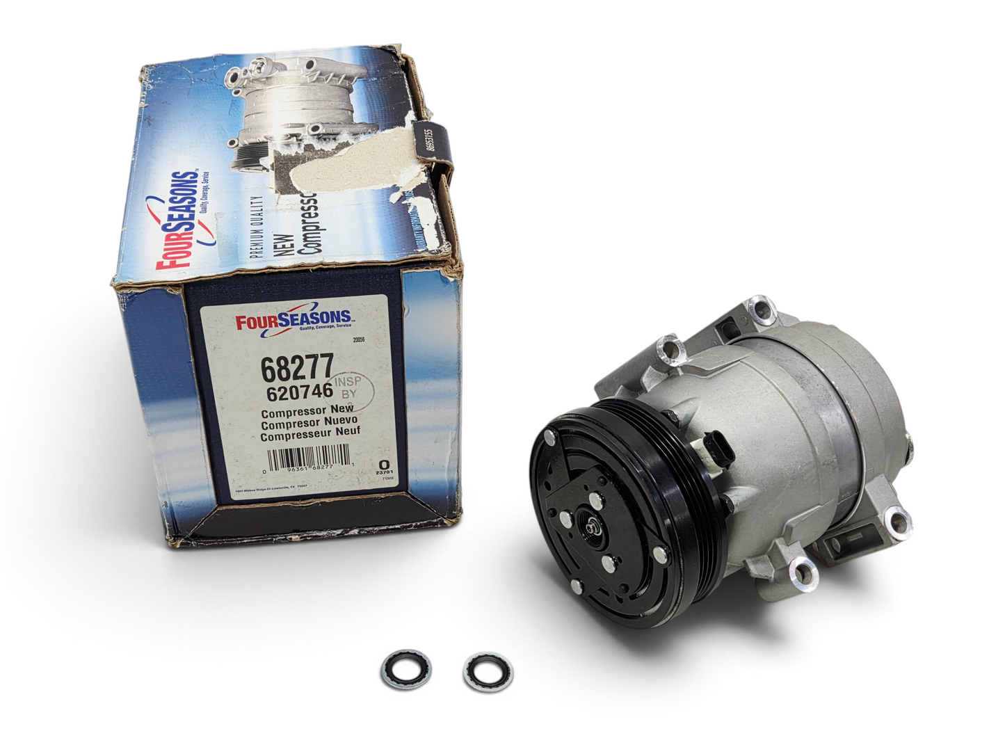 Send it Auto Parts Four Seasons AC compressor for 1997-2004 Corvette C5 with original box and included seals
