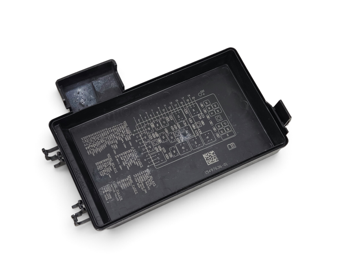 Send it Auto Parts OEM black plastic engine fuse box lid for 2005-2013 Corvette C6 with printed fuse diagram