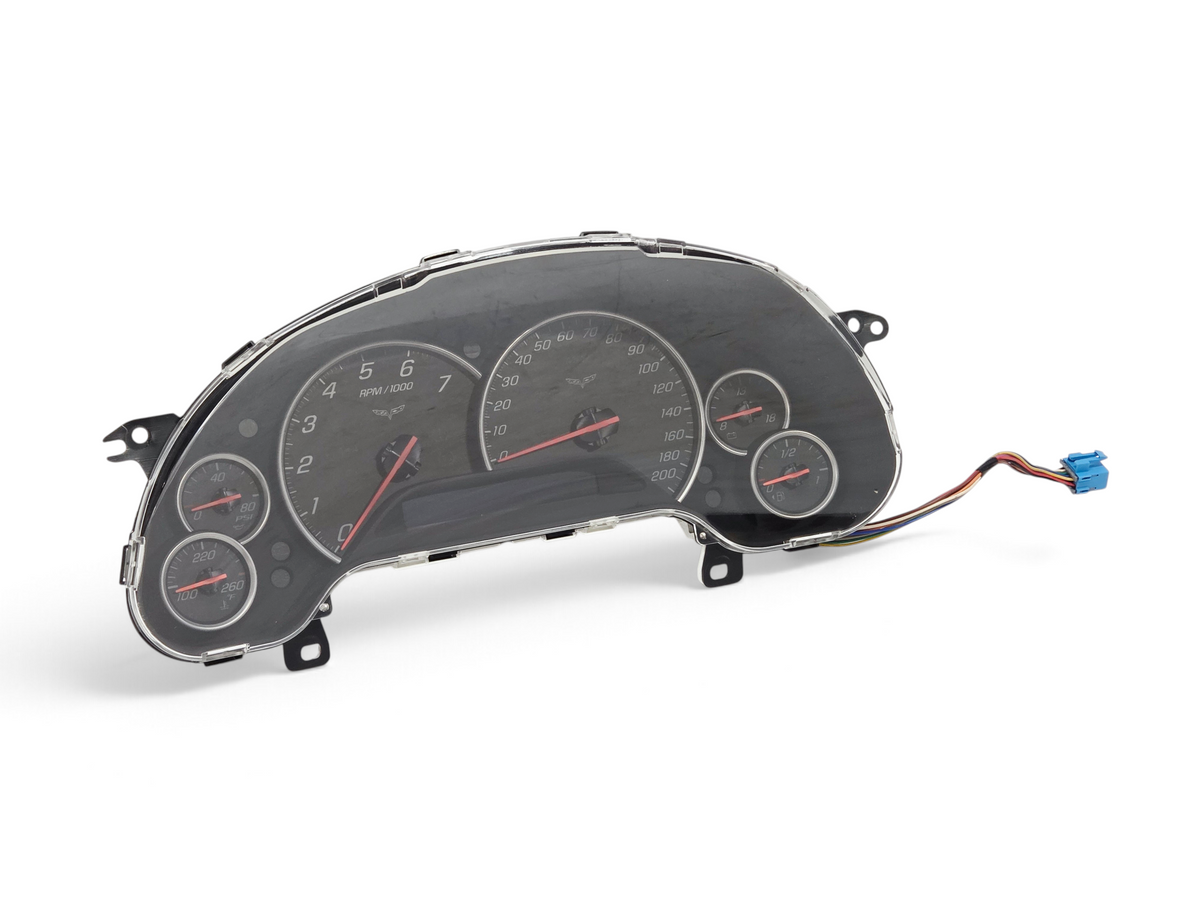 Send it Auto Parts OEM 2012 Corvette C6 speedometer instrument cluster with black gauges and red needles