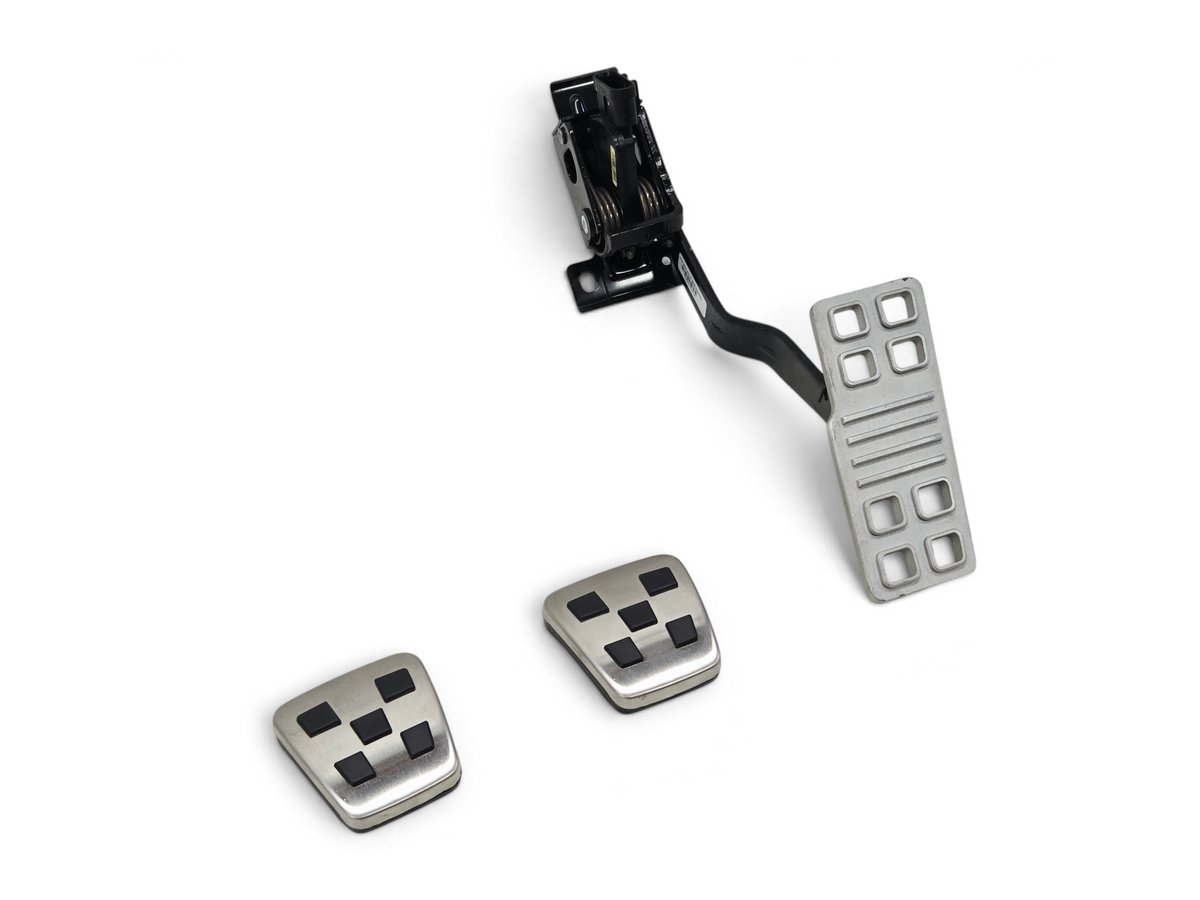 Send it Auto Parts Corvette C6 gas pedal assembly and GM brake and clutch pedal covers with black rubber inserts