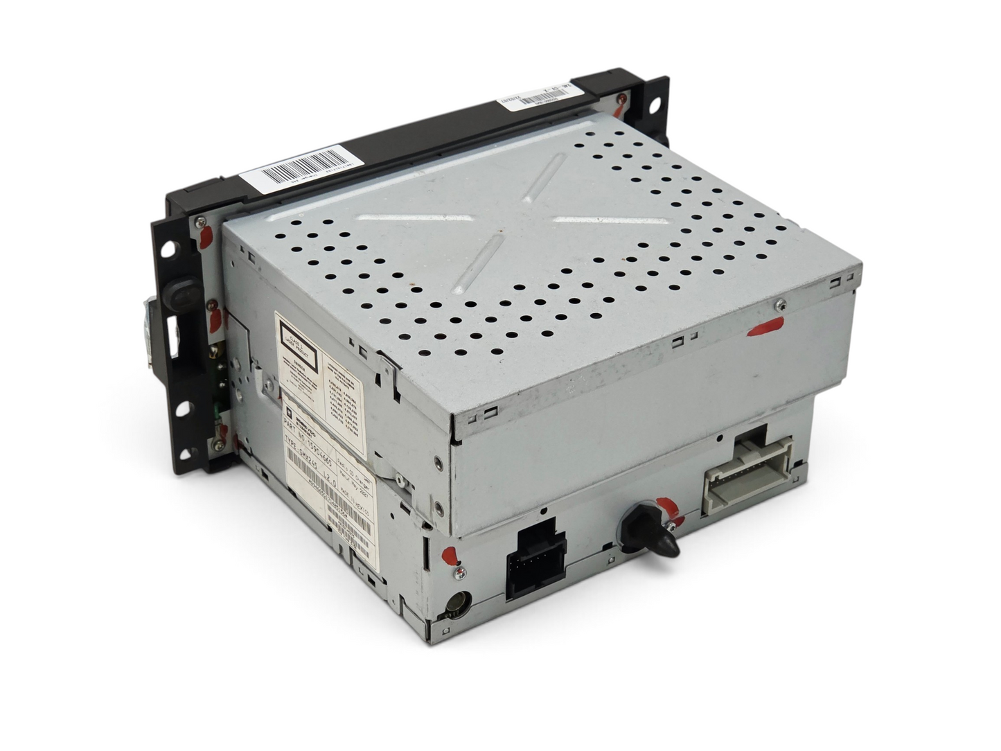 Send it Auto Parts OEM 2005-2007 Corvette C6 AM FM 6-disc CD changer radio unit, rear view showing metal casing.