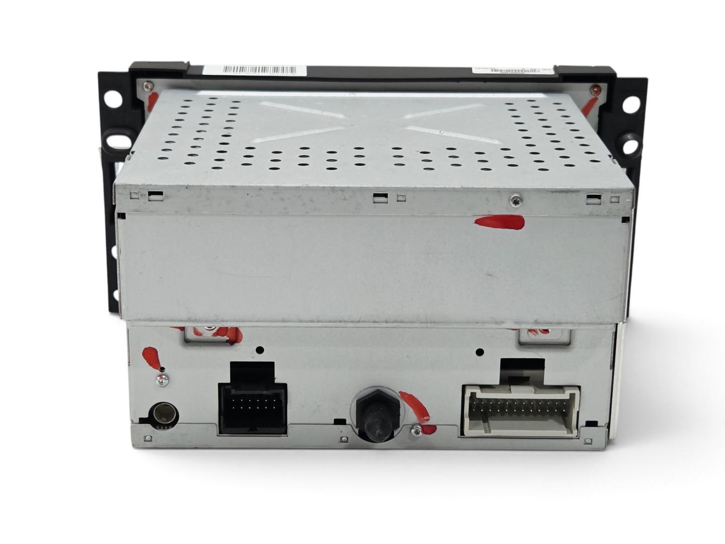 Send it Auto Parts OEM GM 2005-2007 Corvette C6 radio and 6-disc CD changer unit, rear view showing wiring ports.