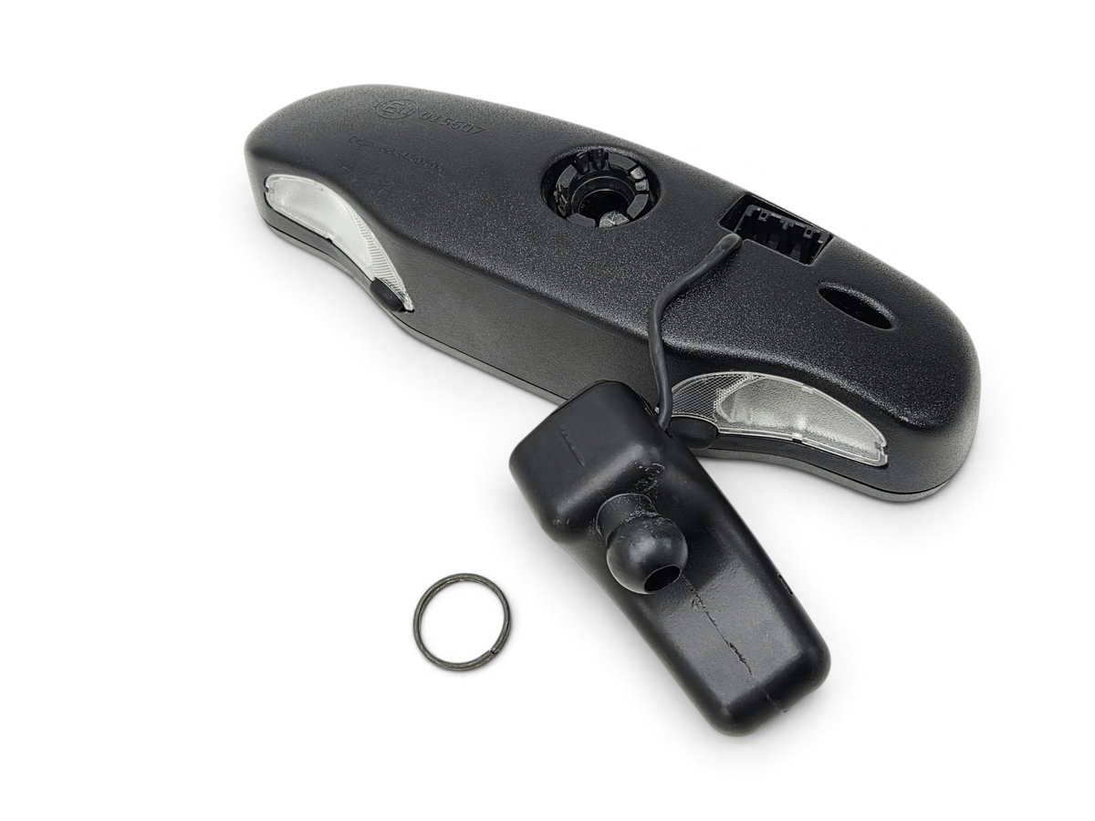Send it Auto Parts black rear view mirror with map lights for 2008-2013 Chevrolet Corvette C6, showing missing tabs.