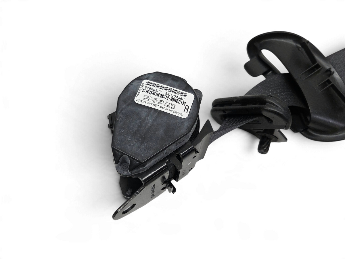 Send it Auto Parts OEM black right front seat belt and tensioner for 2013 Corvette C6 with part number 15903263