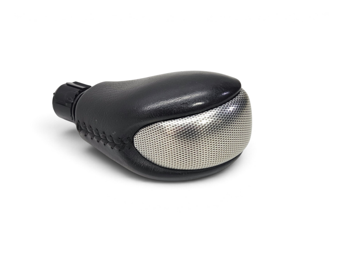 Send it Auto Parts OEM black leather and silver carbon fiber automatic shift knob for 2006-2013 Corvette C6
